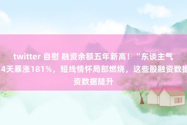 twitter 自慰 融资余额五年新高！“东谈主气王”14天暴涨181%，短线情怀局部燃烧，这些股融资数据陡升