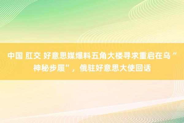 中国 肛交 好意思媒爆料五角大楼寻求重启在乌“神秘步履”，俄驻好意思大使回话