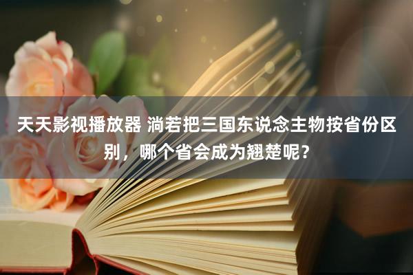 天天影视播放器 淌若把三国东说念主物按省份区别，哪个省会成为翘楚呢？