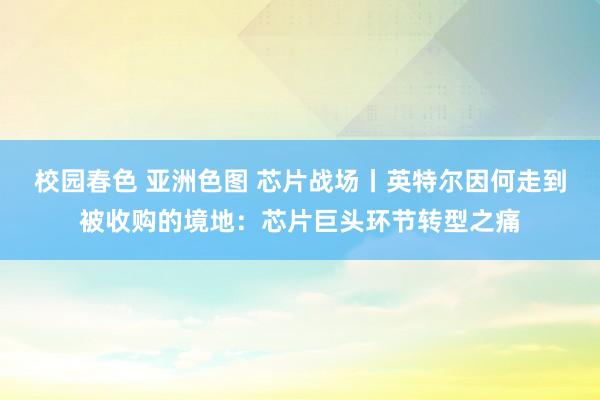 校园春色 亚洲色图 芯片战场丨英特尔因何走到被收购的境地：芯片巨头环节转型之痛