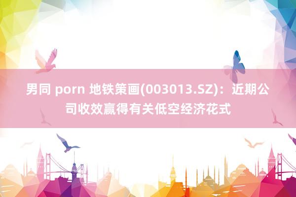 男同 porn 地铁策画(003013.SZ)：近期公司收效赢得有关低空经济花式