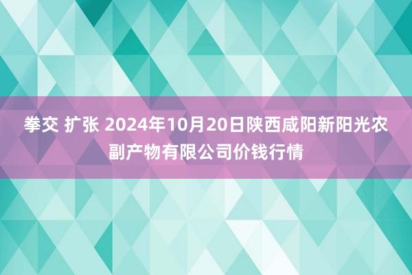 拳交 扩张 2024年10月20日陕西咸阳新阳光农副产物有限公司价钱行情