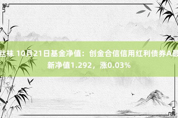 丝袜 10月21日基金净值：创金合信信用红利债券A最新净值1.292，涨0.03%