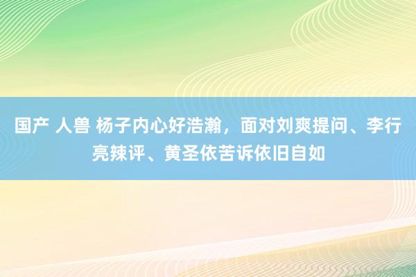 国产 人兽 杨子内心好浩瀚，面对刘爽提问、李行亮辣评、黄圣依苦诉依旧自如