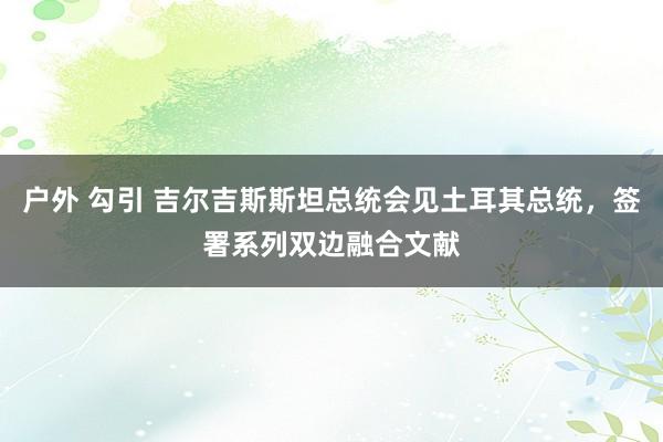 户外 勾引 吉尔吉斯斯坦总统会见土耳其总统，签署系列双边融合文献