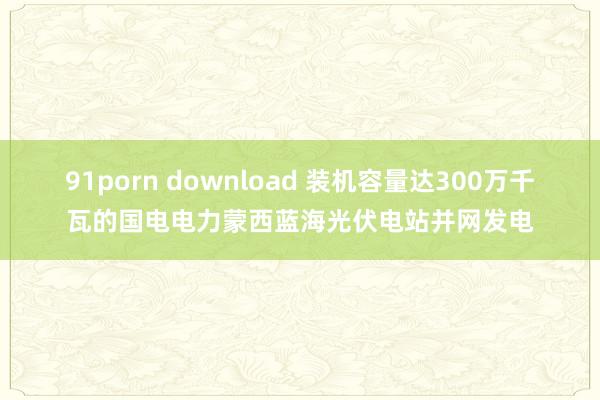 91porn download 装机容量达300万千瓦的国电电力蒙西蓝海光伏电站并网发电