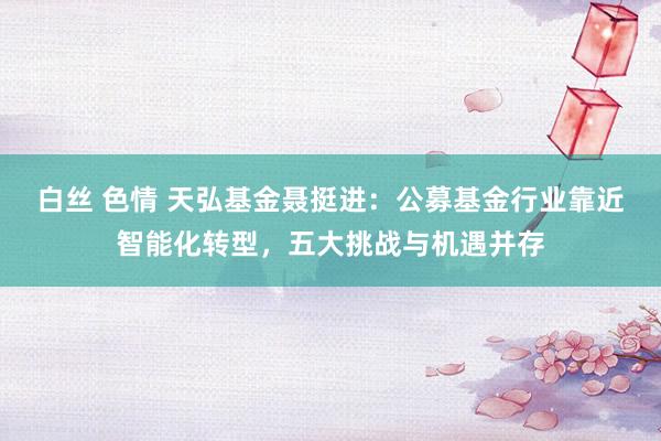 白丝 色情 天弘基金聂挺进：公募基金行业靠近智能化转型，五大挑战与机遇并存