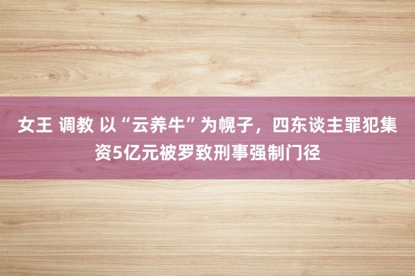 女王 调教 以“云养牛”为幌子，四东谈主罪犯集资5亿元被罗致刑事强制门径