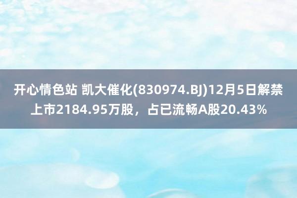 开心情色站 凯大催化(830974.BJ)12月5日解禁上市2184.95万股，占已流畅A股20.43%