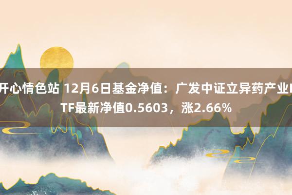 开心情色站 12月6日基金净值：广发中证立异药产业ETF最新净值0.5603，涨2.66%