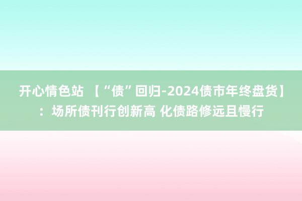 开心情色站 【“债”回归-2024债市年终盘货】：场所债刊行创新高 化债路修远且慢行