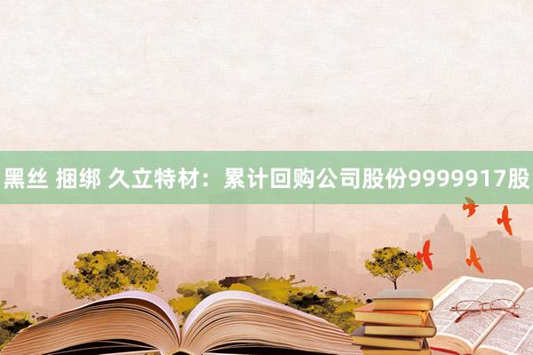 黑丝 捆绑 久立特材：累计回购公司股份9999917股